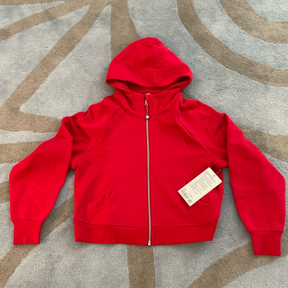 Lululemon Scuba Hoodie Oversized Full Zip, Dark Red, Size XS/S
